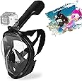 SENTAIMAO Full Snorkel Mask Full Face Snorkel Mask adult with Panoramic View/Anti-fog Anti-leak Design/Sports Camera Mount