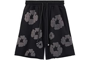 LAQUIEIO Denim Tears Original Camiseta Cotton Black Tee,pantalones Cortos Chándal Para Hombre,Camiseta Corta Denim Tears Verano,Conjunto De Sudadera Unisex Informal,top Y Pantalones Cortos Chandal Flores-1