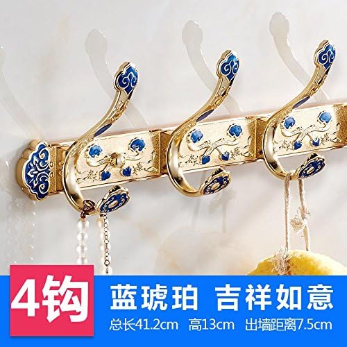 Gig back catch retro European hook coat hook wall hanging in Golden clothes wardrobe hook hooks,Basket 4 hooks