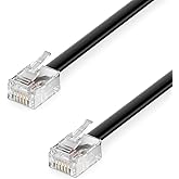 deleyCON 0,5m Telefonkabel RJ11 Modularkabel 6P4C Westernkabel RJ11 auf RJ11 Stecker Flachkabel Telefondose Modem Router Fax 