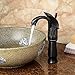 Produktbild Exing Basin Wasserhahn Europäischen Schwarz Bronze Above Basin Wasserhahn Retro Wasserhahn Bad Becken Hot Cold Mischbatterie