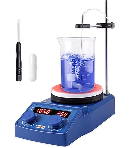 LABFISH Magneetmixer Verwarmingsplaat 280℃/ 536℉ 5 inch Digitale Laboratorium-Magneetmixer 3L Capaciteit Knopbediening 200-1500rpm, Sonde Sensor & Roerstaaf Inbegrepen LABFISH Magneetmixer Verwarmingsplaat 280℃/ 536℉ 5 inch Digitale Laboratorium-Magneetmixer 3L Capaciteit Knopbediening 200-1500rpm, Sonde Sensor & Roerstaaf Inbegrepen