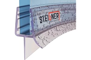 STEIGNER Joint de douche pour paroi en verre, 50cm, vitre 6/7/8mm, joint d'étanchéité PVC courbé pour les cabines de douche arrondies, UK03
