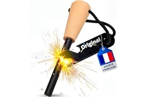 INEDIT Pierre A Feu (20 000 Utilisations) - Randonnée Accessoires - Kit De Survie Multifonction - Grattoir Multi-Outils - Haute Qualité - Accessoire Camping, Survivalisme, Bushcraft, Randonnée - Allume Feu