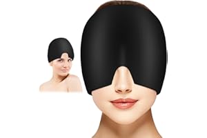 ACWOO Chapeau Migraine, 360° Bonnet Migraine Relief Cap En Gel, Réutilisable Masque Migraine Et Céphalées, Chapeau De Soulagement Des Maux De Tête Pour Les Migraines Et Soulagement Des Tensions(Noir)