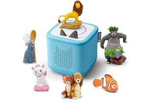 tonies Toniebox 2 Bundle Incl. 6 Tonies: Disney Cap&Capper,König der Löwen,Ratatouli,Dschungelbuch,Nemo,Aristocats,Himmelblau, Audioplayer für Hörbücher, Lieder, Einschlafen und Tonieplay für Kinder