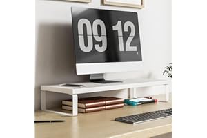 Onxyrbyte Rehausseur Ecran,Rehausseur Ecran Pc Bureau,RéHausseur D'éCran en Bois,RéHausseur D'éCran pour Pc,Support De Moniteur D'Ordinateur Ergonomique,pour Ordinateur Portable,Imprimantes