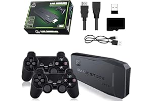 GOGOTOOL Retro Konsole, 4K HDMI-Ausgang, Plug-and-Play-Videospielstick mit Zwei drahtlosen 2,4-G-Controllern, 9 klassischen Emulatoren, integrierten 20000 klassischen Spielen (64G)