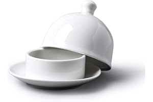 WM BARTLEET & SONS 1750 Wm Bartleet & Sons Traditional Porcelain Individual Butter Pat/ Pinch Bowl with Lid 9cm – White