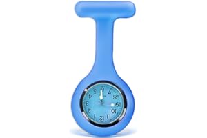 SibyTech Schwesternuhr Ansteckuhr fob,Silikon mit Pin/Clip,Glow Pointer im Dunkeln,Infektionskontrolle Design,Analog-digital,Quarzwerk,Arzt Sanitäter medizinische Brosche Fob Uhr