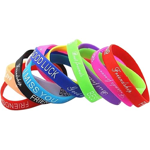 Tickles Silicone Unisex Adult Friendship Band Bracelet (Multicolor, Free Size) - Set of 12