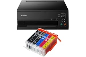 IC-Office TS6350a Farbtintenstrahl-Multifunktionsgerät All-in-One 3-in-1 (Drucker, Scanner, Kopierer, USB, WLAN, Apple AirPrint) Schwarz + 5 XXL Tintenpatronen