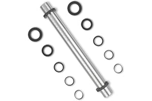 FOLKSY SUPER KITCHEN SUPER KITCHEN Regulowany Nieprzywierający Wałek do Ciasta ze Stali Nierdzewnej z 5 Silikonowymi Pierścieniami do Pizzy Masy Cukrowej i Wypieków (45 cm)