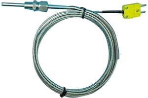 DTC Sensori EGT temperatura gas di scarico tipo K termocoppia con raccordi a compressione NPT da 1/8" e mini connettore
