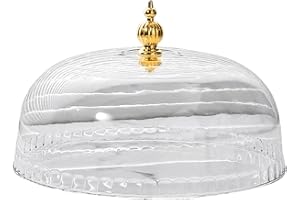 Sharplace Coprivivande Torta Trasparente Cupola in Pp, Coperchio per Piatti da Portata di Cloche, Campana di Trasparenti per Dessert, Formaggio, Muffin, Caramelle, 26 cm