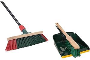 Novaliv Balayette avec manche télescopique - Ensemble balayette (1, balai de jardin + pelle à poussière)