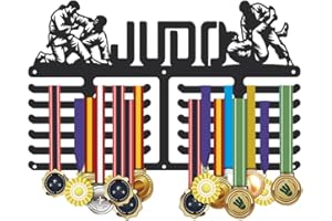 SUPERDANT Espositore per Medaglie da Judo Espositore per Medaglie Sportive Montaggio A Parete Gancio per Appendere Medaglie da Judo Espositore in Metallo Nero Organizer per Premi con Nastro da Gara