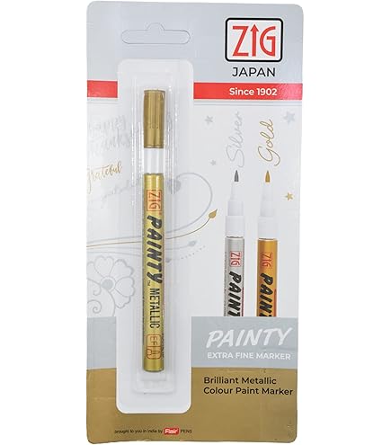 Zig (Japan Painty Metallic Permanent Marker (Gold, Pack of 6