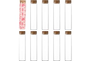 XUMIN 10pcs 60ml 2oz vide clair tubes à essai en verre borosilicate bouteille avec bouchons de liège portable fleur thé en poudre huile essentielle pot flacon titulaire flacon de réactif pour thé
