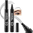 Magical Eyebrow Waterproof Brow Pencil, Eyebrow Contouring Pen,4 Tip Eye Brow Pencils for Women Makeup,natural & long-lasting finish 3d Microblading Eyebrow Pen Pencil,24h Smudge Proof (Black)