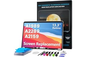 LHM A1989 A2159 A2289 Bildschirm Ersatz für MacBook Pro 13,3 Zoll 2018-2019-2020 Jahr Retina (EMC 3358 3214 3348 3301) 2560 x 1600 Full LCD Display Assembly with Fix Kit (A1989) Silber