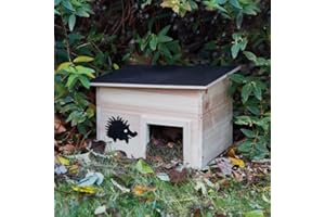 FAHAAM Wooden Hedgehog House, Best Pet Garden Hedgehogs, Wooden Garden Nature Hibernation Box, Predator-Proof Outdoor Habitat, All-Season Garden Habitat, Hedgehog House for Small Animals, Rabbits.
