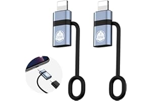 LIAOAN USB C Lightning Adapter Supports 30W PD, 2-Piece Lightning to USB-C Adapter, Compatible with The Lightning Interface Series of Devices, Designed for Fast Charging and Fast Data Transfer- Grey