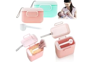 IDUDU 2 Stück Milchpulver Portionierer, Tragbarer Milchpulver-Spender luftdichter Milchpulver Aufbewahrung Baby mit Schaber und Löffel Für Hause Auf Reisen Im Freien