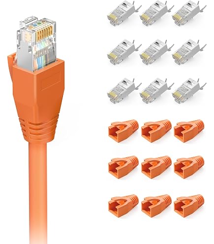 Produktbild von Faconet 20er Pack RJ45 Netzwerkstecker Cat.7A – Geschirmt, Vergoldet, 10 Gigabit Tauglich Mit Einführhilfe