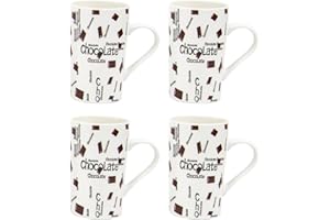 Priceless Homeware 500ml Large Ceramic Mug Microwave & Dishwasher Safe Hot Chocolate Cappuccino, Espresso,Latte, Hot Tea Mugs Set of 4 & 8 -Hot Cocoa Mugs (4Pcs Set - Chocolate)