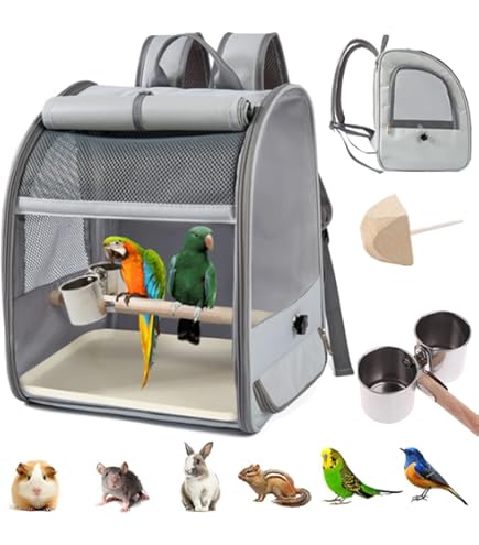 Wokex - Trasportino Da Viaggio Per Uccelli Zaino Da Esterno Traspirante Per Pappagalli Esci Da