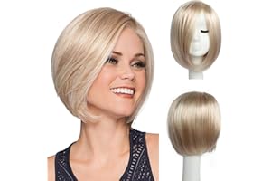 BESTUNG Bob corto pelucas rectas para mujer Peluca completa Ombre natural Rubia Pelucas sintéticas Cabello estilo Harajuku para fiesta de Cosplay con gorro de peluca