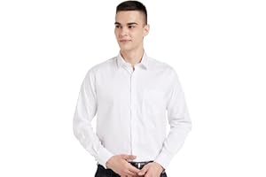 Amazon Brand - Symbol Men's Solid Cotton Formal Shirt Plain Full Sleeve - Regular Fit (Available in Plus Sizes)