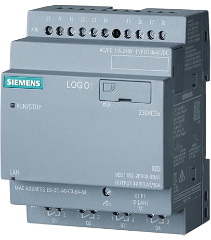 Plc Logo 24v Dc Modulo Controllo PLC Siemens 6ED1052-2HB08-0BA2 - 24 V/DC Con Ethernet E Web Server Siemens Modulo Logico
