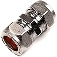 10mm Compression Straight Coupling Chrome Plumbing Pipe Fitting Thunderfix