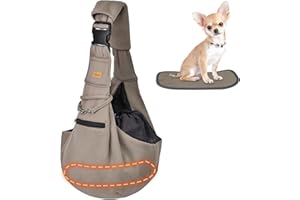 CUBY Hundetragetasche, Sommer Tragetücher Hunde, freihändiges atmungsaktives Mesh verstellbar für kleine Hunde und Katzen (Verstellbarer Schultergurt, Braun)