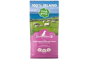 Irish Pure Trockenfutter Adult | 12kg | Weidelamm & Freiland-Huhn mit Kelp-Alge | Hoher Fleischanteil | Getreidefrei | Sensitiv | Hundetrockenfutter | Hundefutter für alle Rassen