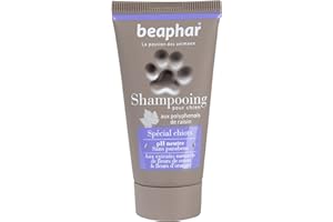 BEAPHAR – Shampoing premium pour chiot – Aux polyphénols de raisin, aux extraits naturels de fleurs de coton & fleurs d’oranger – Nettoie et laisse un pelage parfumé – pH neutre & sans parben – 30ml