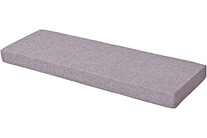 Xpnit Cuscino per panca da giardino, 2 o 3 posti, per sala da pranzo e patio, cuscino per panca lunga, per interni ed esterni, per dondolo (90 x 35 x 4 cm, grigio)