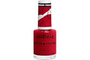 Andreia Professional NutriColor - Esmalte de Uñas Vegano con Nutrientes 100% Natural | Laca de Uñas Transpirable y Amigable con Uñas - Color NC38 Deep Red - 10,5ml