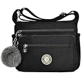 Aucuu Women's Shoulder Bag, Waterproof Nylon Crossbody Bag, Large Crossbody Bags with Adjustable Strap, Multiple Pocket, for