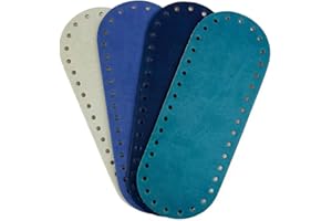 TRICOT CAFE' Fondi per Borse Uncinetto in Pelle ed Ecopelle Ideali per Creare Una Borsa a Uncinetto Artigianale con fettuccia per Uncinetto - Misura: 21x8 Lisci Blu 4pz