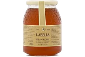 L'ABELLAMEL L'Abella Mel - Miel de Flores 100% Natural | Miel Pura de Abeja Recolectada Artesanalmente en Valle de Jalón, Costa Blanca, España - Sin gluten - Bote de 1000g