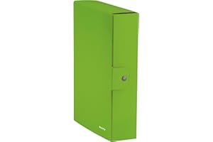 Leitz 89317 - Caja de proyectos Wow, lomo de 8 cm, color verde lima, 5 unidades