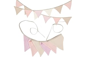 GEAANEN Bandierine Colorate,Bandierine,Bandierine per Cameretta dei Bambini,190 CM,Sei Bandiere Triangolari,Decorazione per La cameretta dei Bambini,Decorazione per La Cameretta dei Bambini (Rosa)
