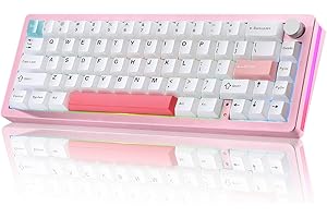 ‎YUNZII YUNZII AL66 Bezprzewodowa klawiatura mechaniczna, 65% pokrętła, aluminiowa klawiatura gamingowa, Bluetooth / 2,4 G/przewodowe przełączniki Hot Swappable Switches, uszczelka zamontowana klawiatura RGB