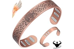 Vicmag Bracelet en cuivre avec aimants pour homme - Bracelet en cuivre magnétique ultra résistant - 99,99 % cuivre pur - Taille réglable avec boîte cadeau