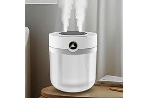 RIMIRICO Humidifier for Bedroom, 2L Cool Mist Humidifier with Night Light for Home Office Plant Baby Nursery, Humidity Sensor, Easy to Fill & Clean, Quiet Air Humidifiers