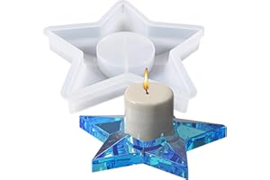 Attuslla Tea Light Candle Holder Silicone Molds, Star Shape Candlestick Epoxy Casting Silicone Molds for DIY Jewelry Box, Trinket Container, Candy Box Home Table Decoration