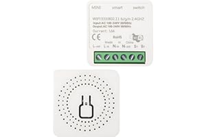 ATSHLD Interruptor de Luz Inteligente WIFI 2PC, Compatible con Alexa y Google Home, Smart Switch Wifi, Control Remoto y por Voz con APP Tuya, Temporizador y Escenas, Interruptor Wifi para Casa Inteligente